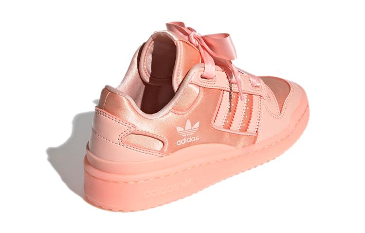 adidas Оригиналы FORUM Сатиновые Низкие J Анти-пинок Низкий верх Скейтбордические кроссовки Коралловый порошок Подростки FY8823
