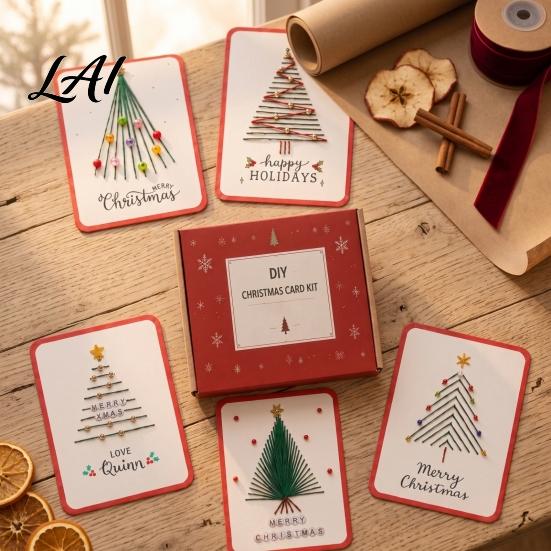 DIY Greeting Cards for Adults Christmas Chrismas Cards 6 Card Kit Stitch by Hand