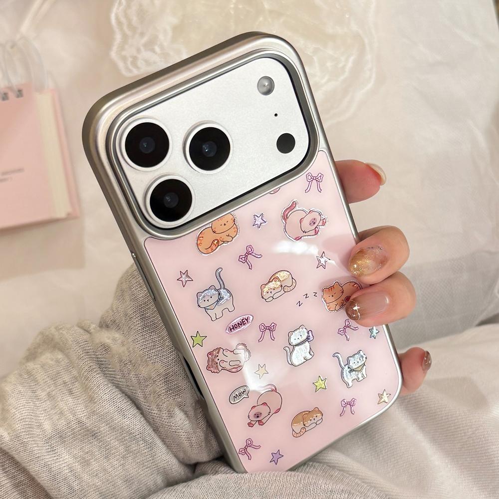 Очаровательный дизайн кошки с золотым покрытием, подходит для IPhone 17 Pro Max и IPhone 16, доступны различные модели