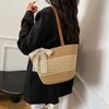 Straw Bag Niche Woven Bag Bow Design Women's Shoulder Bag Summer Seaside Vacation Beach Bag