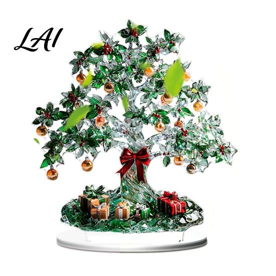 Office Desk Xmas Ornament Cartoon Christmas Coffee Cup House Ornaments 2D Acrylic Tree Tabletop Creative Figurine Decor Mini Holiday Home Decor for