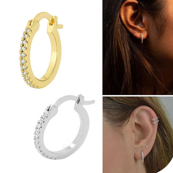 1 пара женских сережек-обнимашек с кубическим цирконием, круглая форма, подарок на день рождения, свадьбу, поездки на работу, выпускной, ювелирные изделия, серьги-кольца