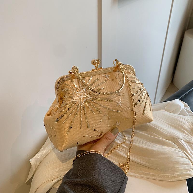 Fashionable Texture Embroidery Dinner Handbag for Dinner New Chinese Style Shoulder Bag Crossbody Bag Women's Bag Trendy