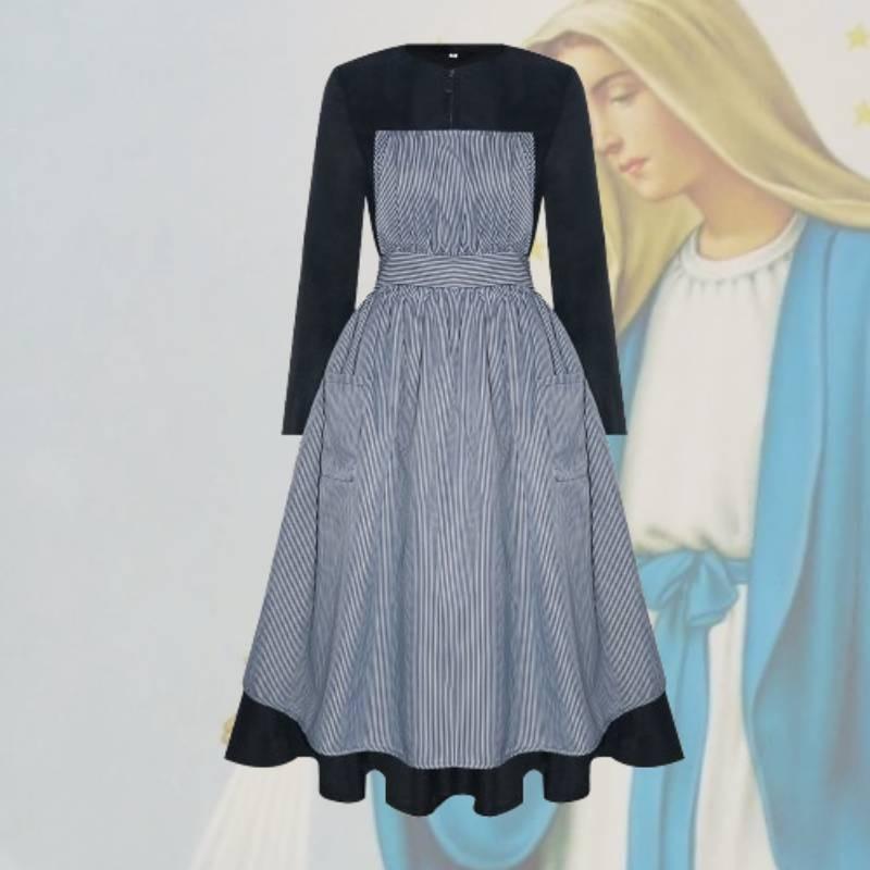 Мария Звуки музыки Косплей Костюм Хэллоуин Наряд для сценического выступления Доспехи Спандекс