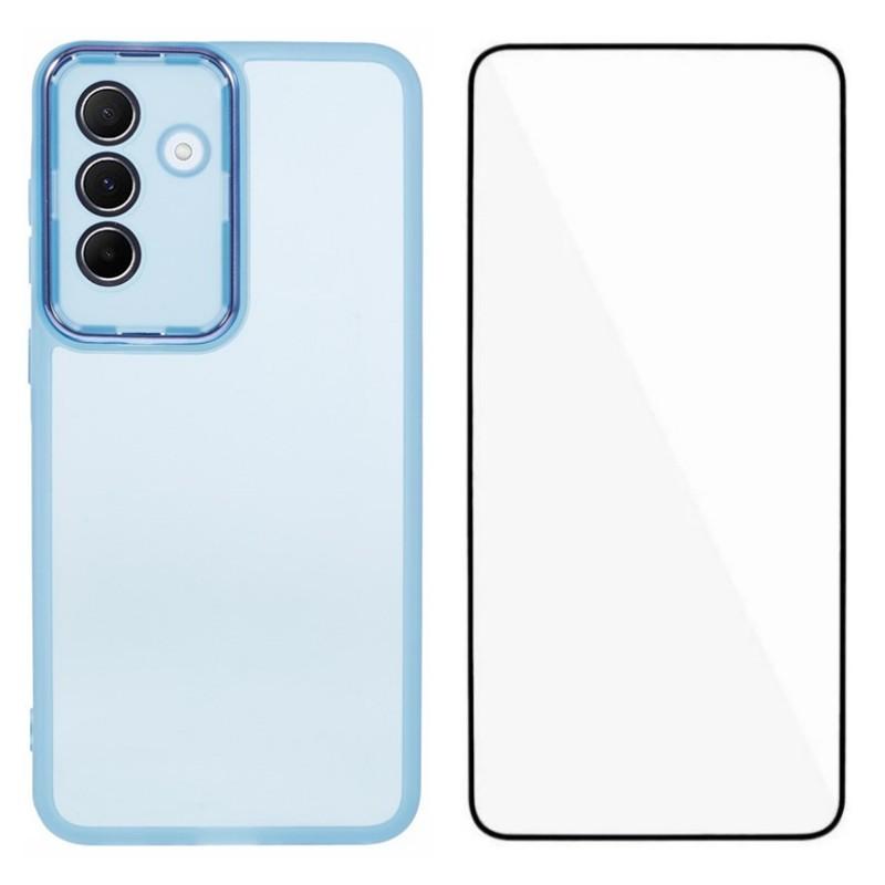 For Samsung Galaxy A26 5G TPU Case WANLONFENG DKSM Series Electroplated Frame Back Cover with Tempered Glass