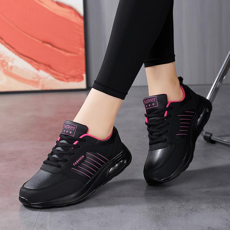 Женские черные кроссовки для бега, повседневная спортивная обувь, кроссовки для ходьбы, большие размеры