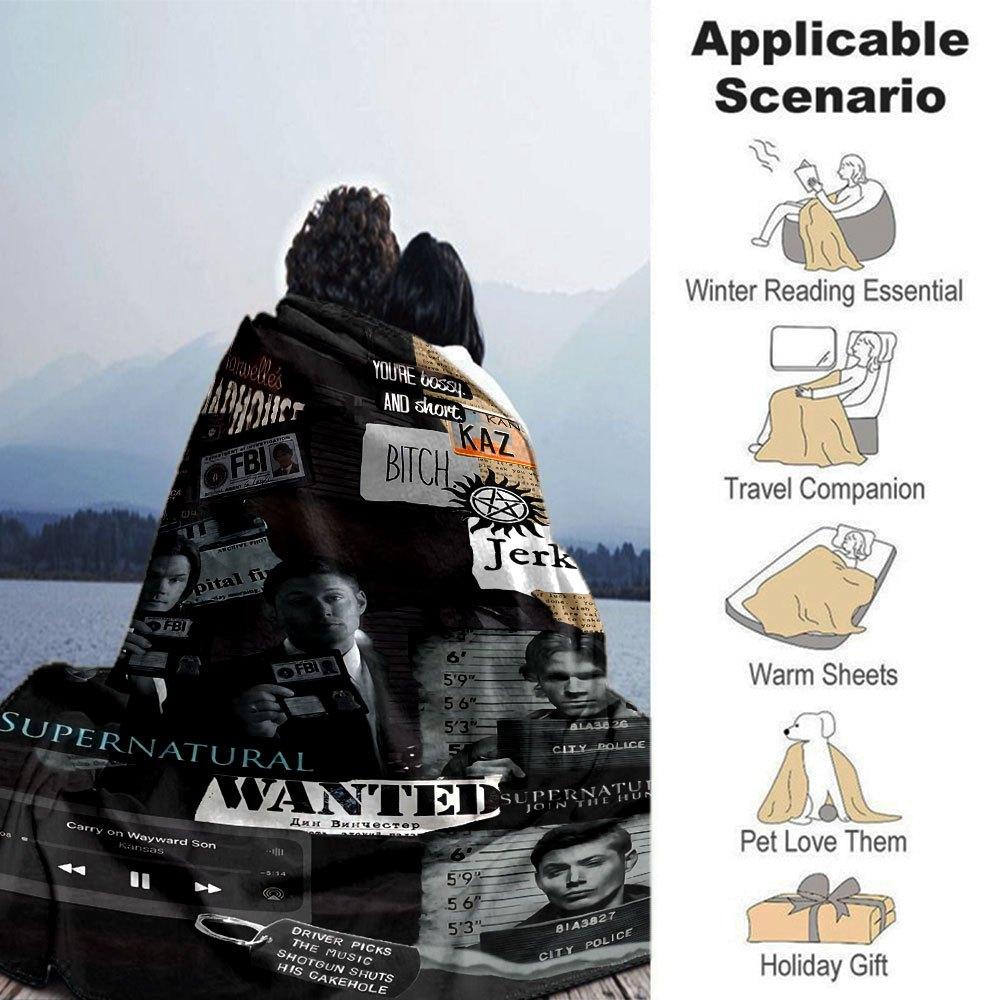 1 шт. Плед «Сверхъестественное 24», мягкий, теплый, для дома, офиса, путешествий, всесезонное, уютное постельное белье, подарок, уютный офисный аксессуар