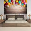 2D flat printing party banner, 1 piece per pack. Colorful carnival balloon ribbon background banner. Party decoration.