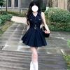 French College Style Sleeveless Blue Dress Children's 2026 New Small Temperament Fluffy Short Skirt Women's
