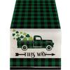 Luc-ky Sham-rock Table Runner For St Patricks Day Decorations 47 Inch Irish Cover Spring Green Holiday Home Kitchen Centerpiece Decor