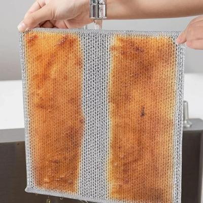 Ткань из стальной проволоки 20 см, двухслойная антипригарная ткань для масляного железа, ткань для кухонной кастрюли, салфетка