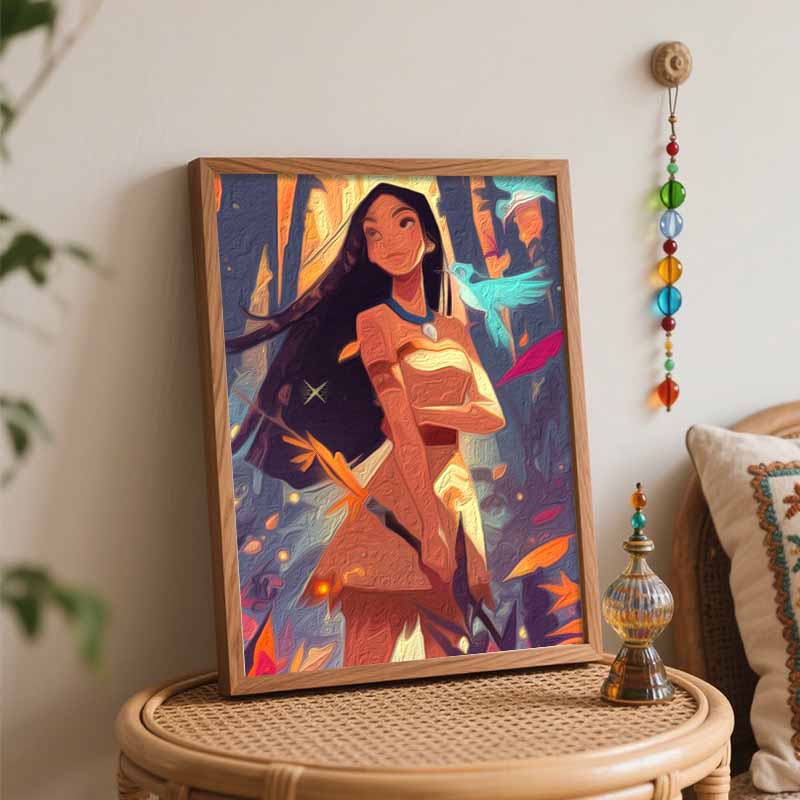 Disney Pocahontas digital oil painting diy handpainted coloring painting home decoration wall art kit for bedroom living room room decor