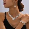 European and American Jewelry Set High-end Three-piece Necklace Earrings Earrings Bracelet Evening Dress Jewelry