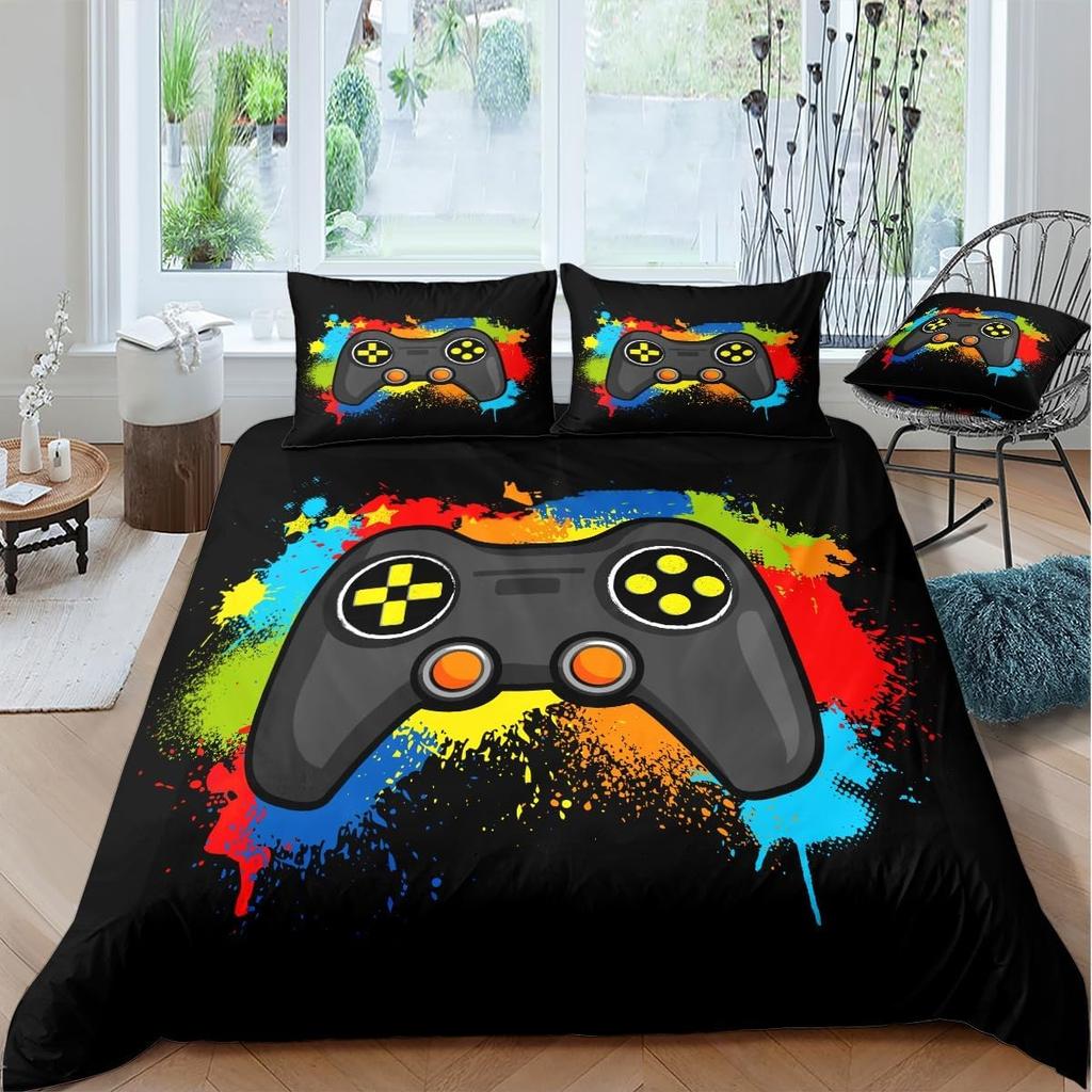 Игровые комплекты постельного белья для мальчиков, игровой комплект пододеяльника, покрывало для видеоигр, игровой дизайн, комплект постельного белья с наволочкой