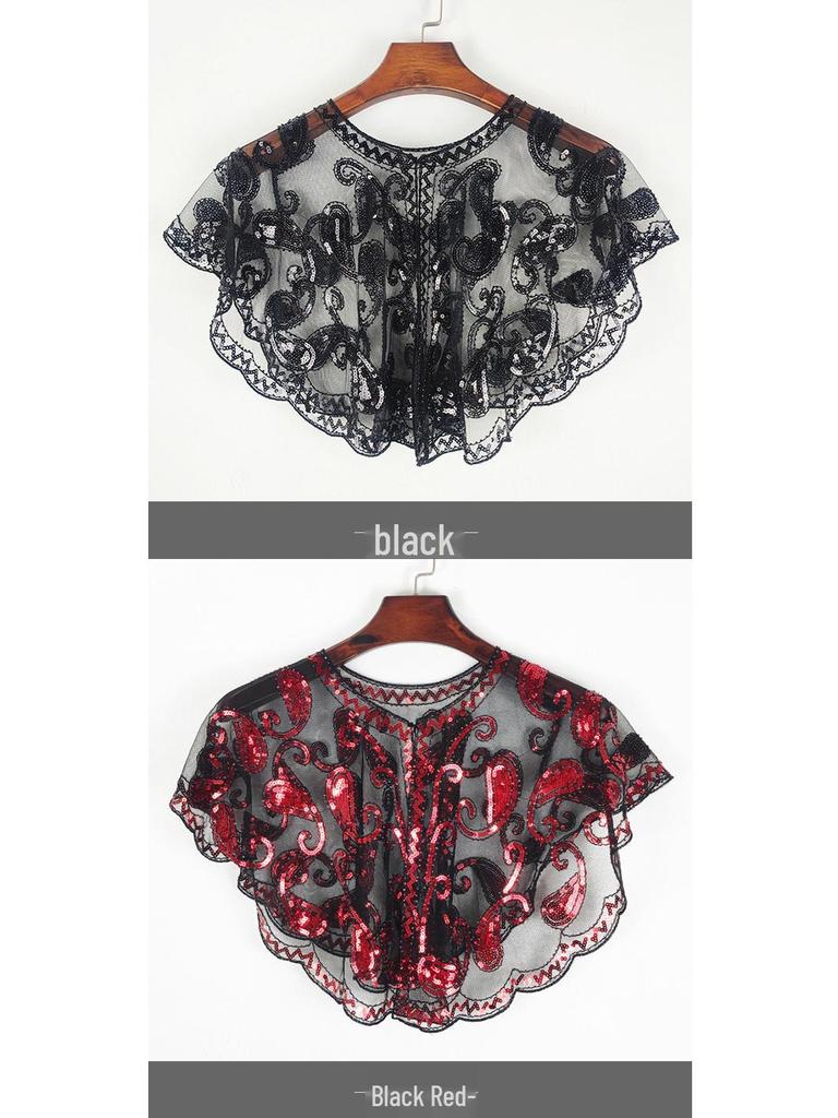 Versatile Lace Shrug: European & American Summer Sequin Mesh Shawl
