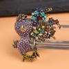 Medieval Vintage Bouquet Cartoon Chick Full Diamond Brooch Corsage, Colorful Retro Jewelry