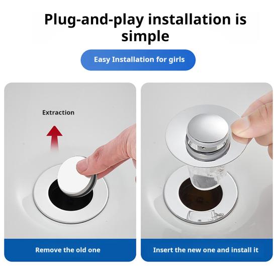 Стопор для умывальника Push-Type Design Bouncing Core Technology Stopper для предотвращения повреждения водой Home Cream Cover