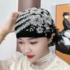 Женская шапка-тюрбан Yousheng, декор с блестками, соответствующий цвету, вышивка, легкий головной платок, крышка для волос, женская повязка на голову, женская повседневная шапочка
