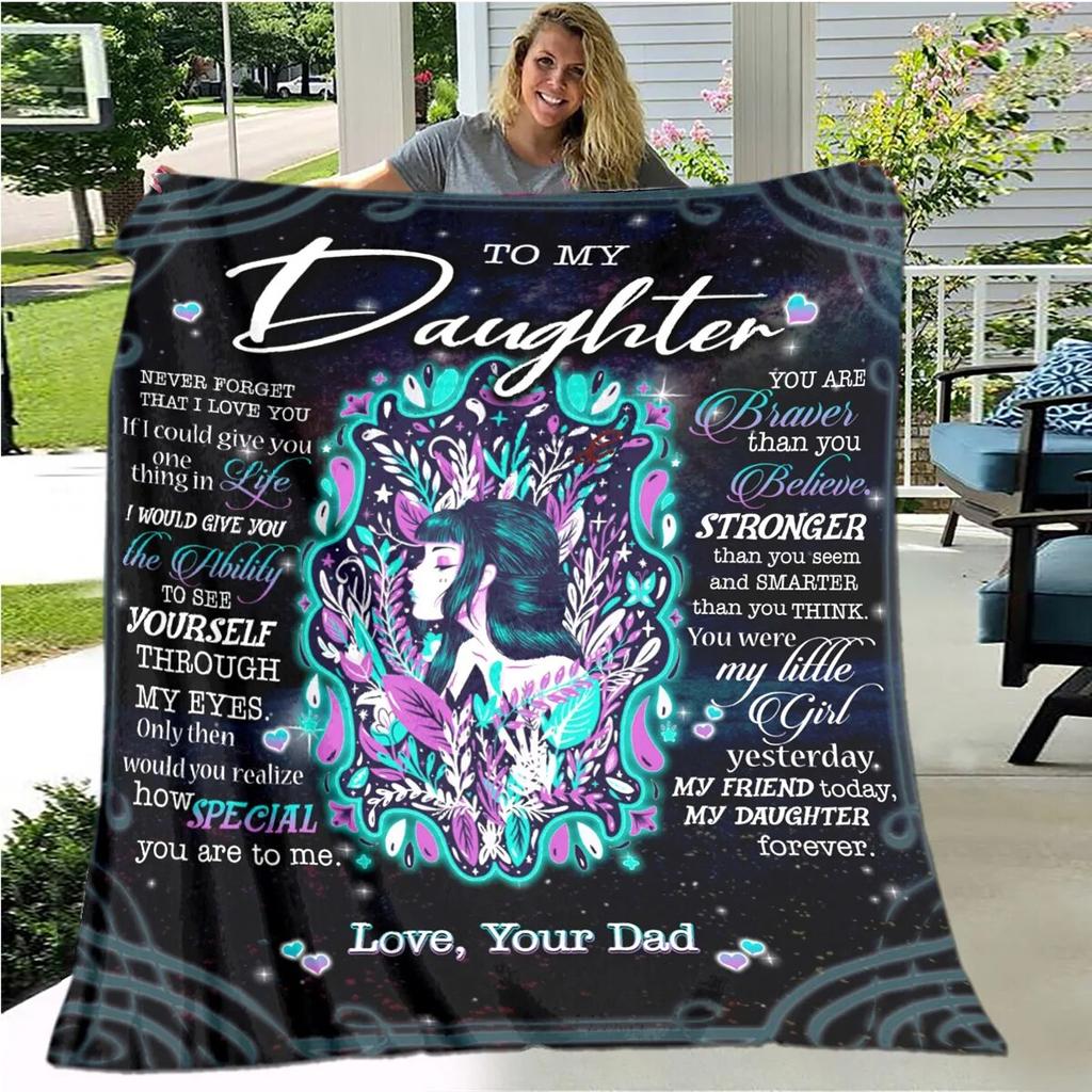 Персонализированное одеяло из шерпы для моей дочери с принтом льва, волка и дракона, подарок от мамы, папы, одеяло для дивана-кровати, мягкое одеяло для пикника