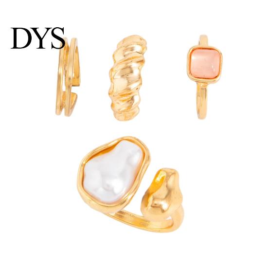 Daily Wear Rings 4Pcs Faux Baroque Pearl Toe Ring Set, Non Tarnish Open Zinc Alloy for Women, Adjustable Golden Plated Foot Jewelry Summer