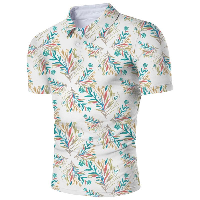 Dandelion Print Short Sleeve Polo Shirt, Stylish Casual Top for Daily Wear
