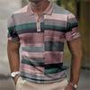 Модная и минималистичная рубашка-поло для мужчин с 3D цифровой печатью и узором в стиле колор-блок