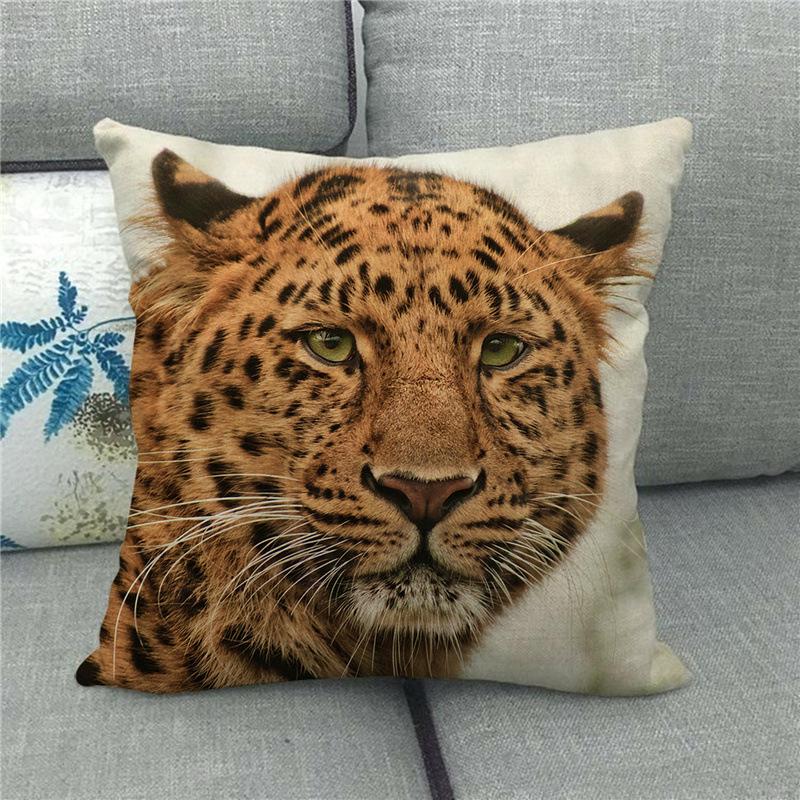 Feline Animals: Tigers, Wolves Digital Printing Short Plush Pillow Covers For Car Sofa Office Cushion Cover Home Goods