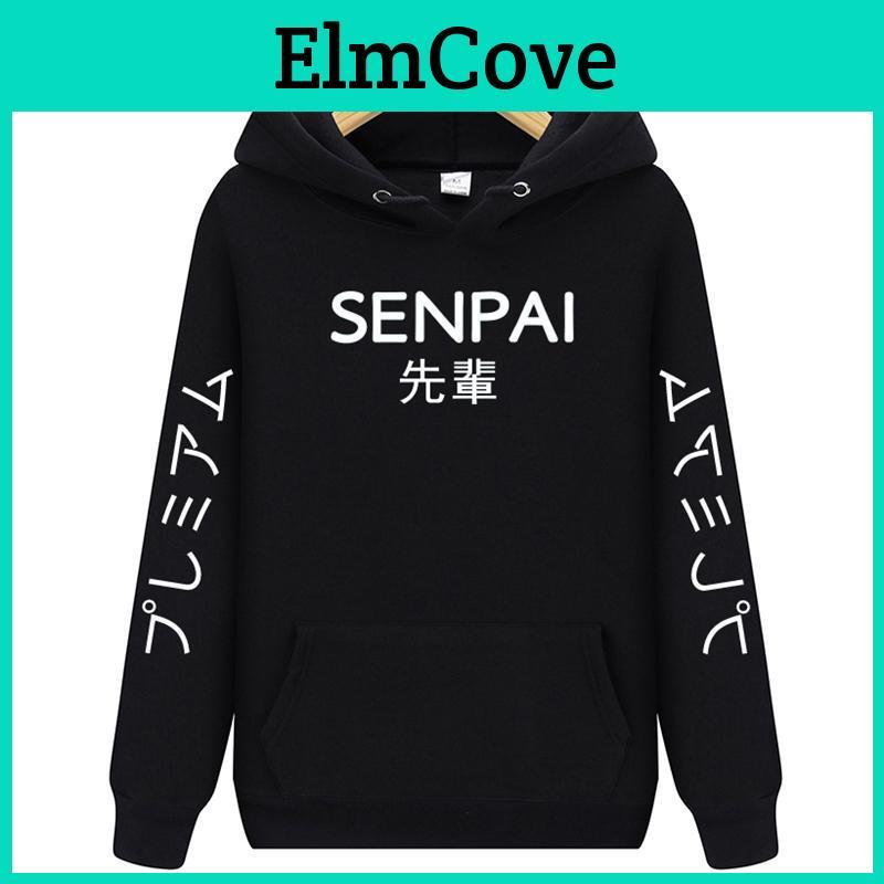 Fashion Japanese Men Streetwear Hoodies Senpai Hoodie Sweatshirt Men Women Hoodies Pullover
