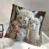 Alpaca Pattern Pillowcase Vivid Animal Printing Universal Size Pillow Cover with Hidden Zipper Home Decor
