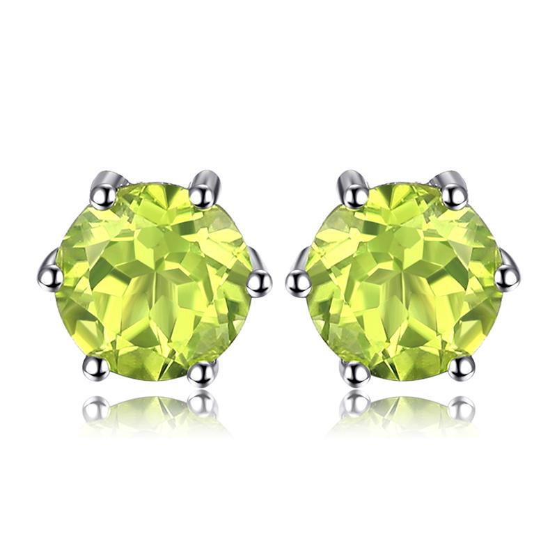 JewelryPalace Круглые Серьги-Гвоздики из Серебра 925 Пробы с Натуральным Желтым Цитрином для Женщин Модные Акцентные Украшения с Драгоценными Камнями Подарок