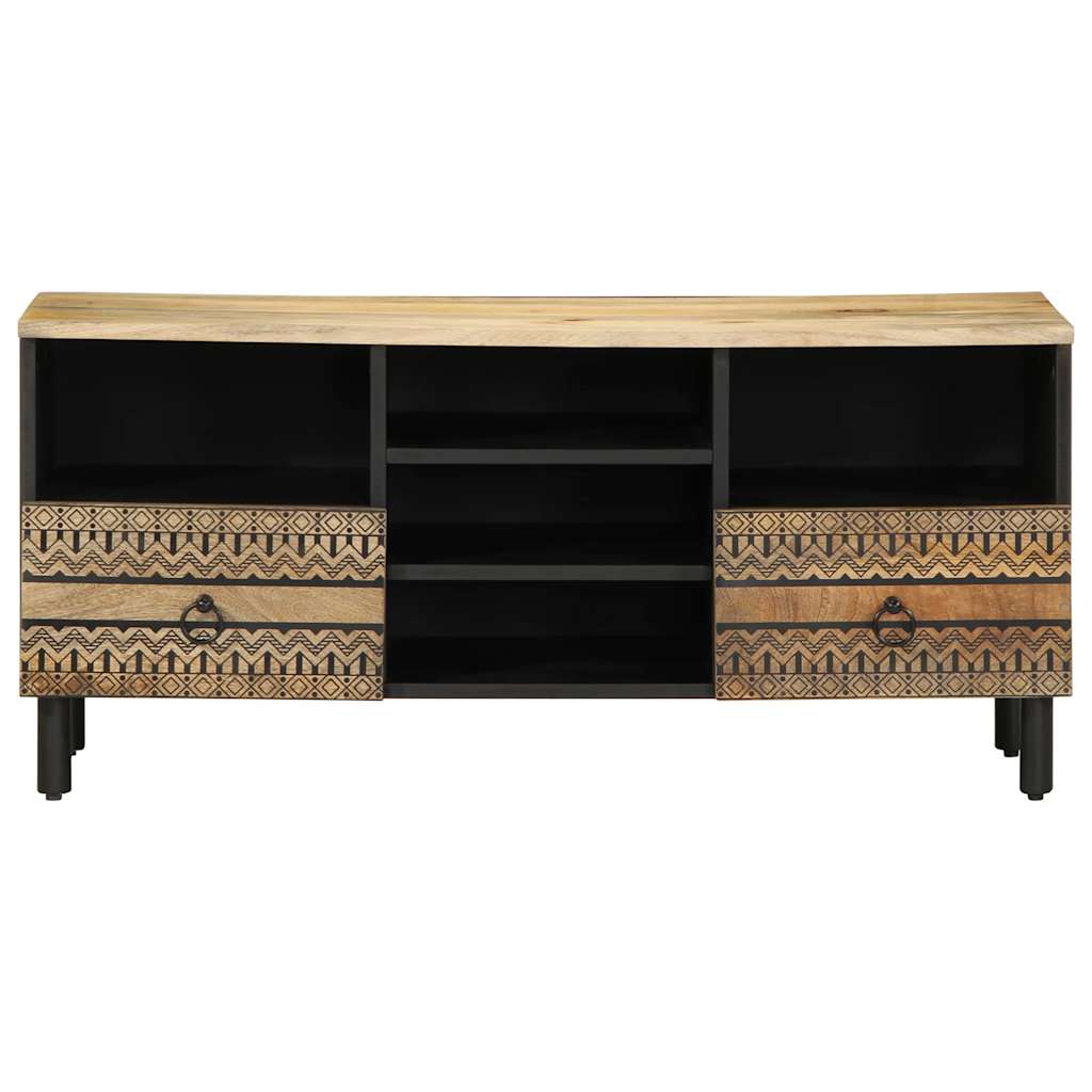 TV Cabinet Black 100 x 33.5 x 46 cm Rough Mango Wood