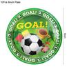 Футбольная вечеринка Одноразовая посуда Бумажные тарелки Чашки Салфетки Скатерти Дети Мальчики Футбол День рождения Украшения Товары