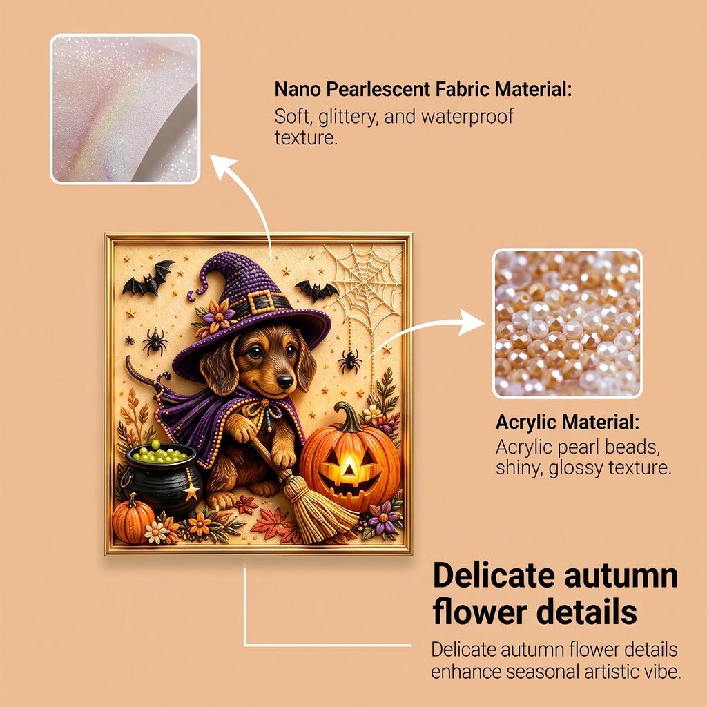 Pumpkin Dog Diamond Painting Kit Shiba Inu Pearl Art Craft