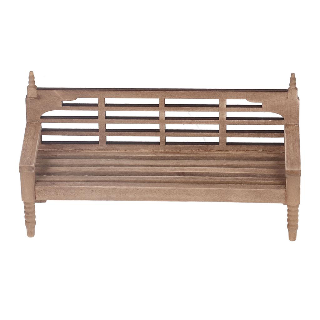 1:12 Dollhouse Miniature Garden Bench Unpainted Miniature Wooden Park Bench for Dollhouse