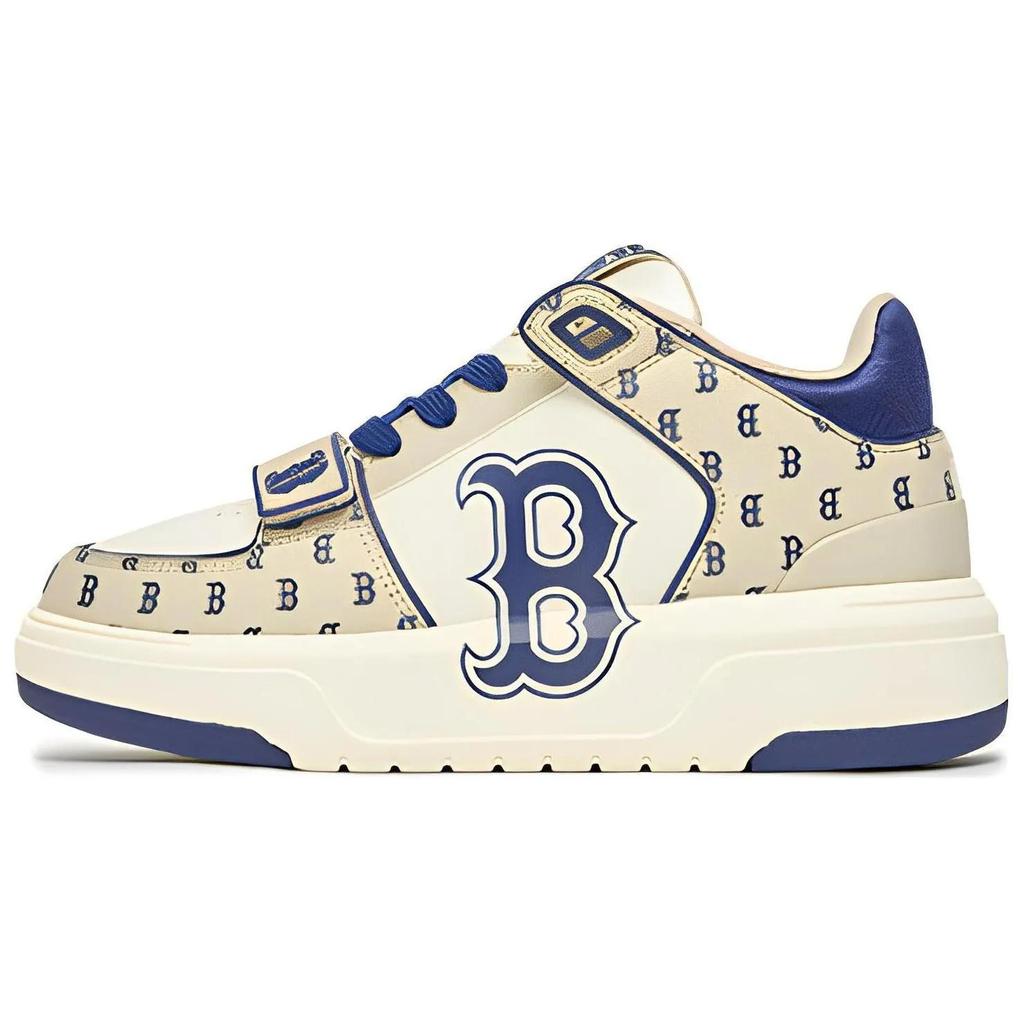 MLB Chunky Liner Basic Mid top Skateboard Shoes Unisex Brown White Blue (Unisex) Skate Shoes 3ASXLM13N 43BGL