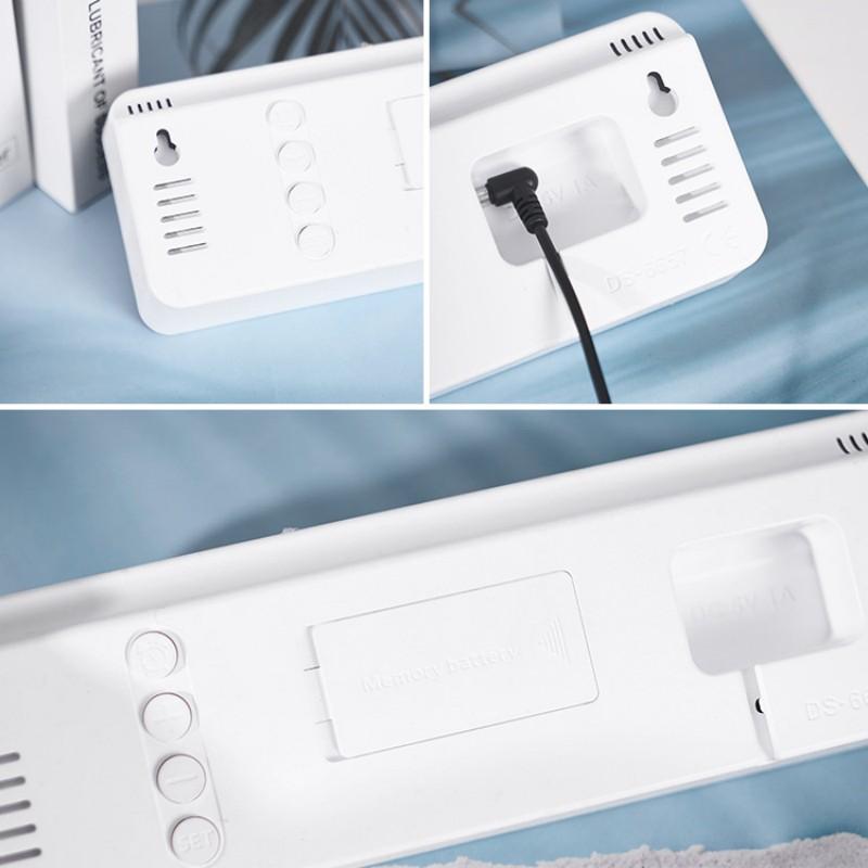 9-дюймовые большие цифровые настенные часы, температура, влажность, неделя, настольные часы с автоматической затемнением, 12/24 ч, электронный светодиодный будильник, функция будильника