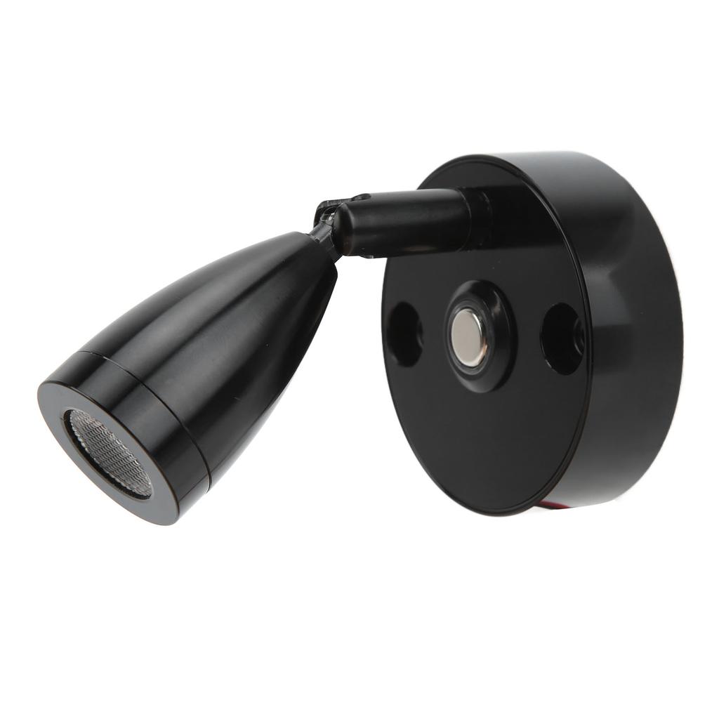 LED RV Reading Light Touch Dimmer 3 Lighting Color with USB Charging Port 12‑24V 3W for Camping Trailers Yachts Black