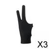 3x Перчатки для графического планшета, Цифровые, Подходят для правой и левой руки, Эластичные