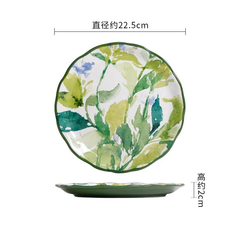 Креативные роскошные керамические тарелки, высококачественные цветочные суповые миски, вкусные блюда, бытовая большая обеденная тарелка, изысканный набор столовых приборов