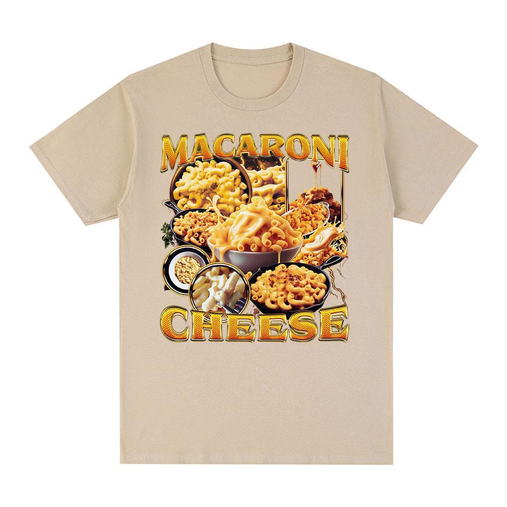 Macaron Cheese Fun Meme Pattern Tshirt Summer Mens Womens Fashion Harajuku Cotton Oversized Short Sleeve Tshirt Street Wear
