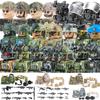 MOC City Police Military Soldeirs Building Blocks US Russia Air Force Army Infantry SWAT Gas Mask Weapons Vest Bricks Toys Gift