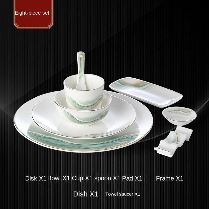 Набор посуды, элитная клубная столовая, набор посуды с китайским пейзажем