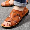 Мужские летние сандалии Кожа Удобный Слип-он Повседневные Сандалии Модные Мужские тапочки