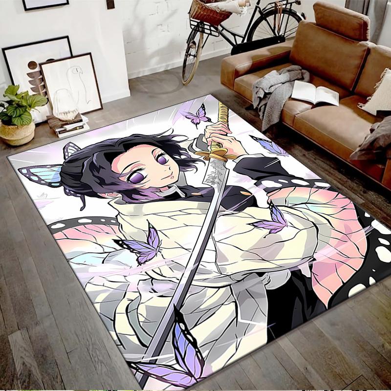 1pc Demon Slayer3 Design Printed Area Rug Carpet for Bedroom Living Room Home Decor Rugs Mat Non Slip Mat Rug for Bedside