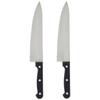 Набор кухонных ножей шеф-повара из высокоуглеродистой нержавеющей стали | Рукоятка с тройной клепкой | Набор из 2 штук (Серебряный)