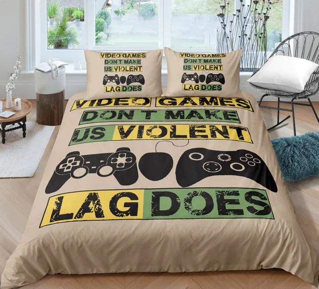 Gamer Bedding Set For Bedroom Soft Modern Gamepad Bedspreads Comefortable Kids Duvet Cover Video Game Quilt Cover And Pillowcase