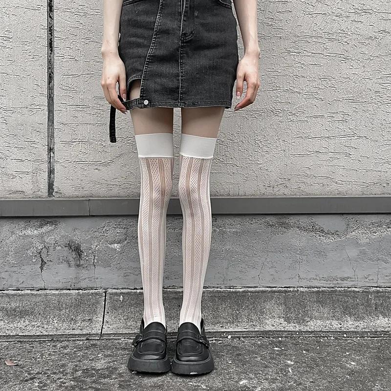 JK Girls Thigh Чулки женские полые сексуальные кружевные сетчатые чулки гольфы Лолита чулки бедра высокие носки