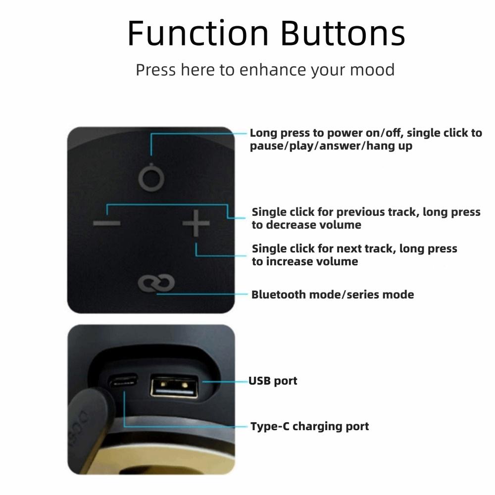 Heavy Bass Wireless Bluetooth Speaker with 360° Surround Sound RGB Speaker Home Use