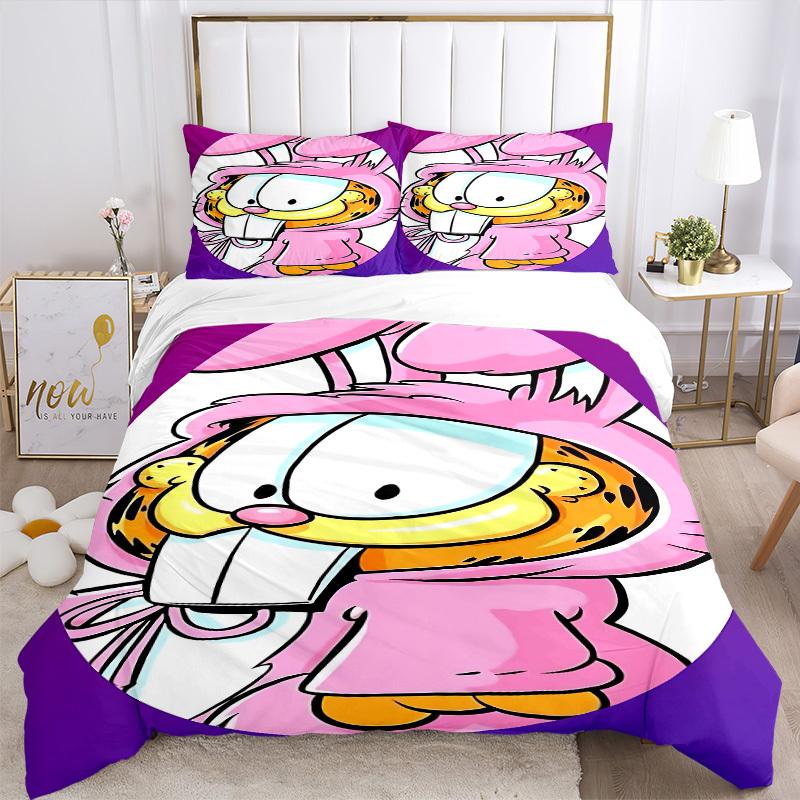 3pcs Garfield, Bunny Duvet Cover Set, 1 Duvet Cover + 2 Pillowcases (No Insert), High-Definition Print, Home & Dorm Set yy251208021