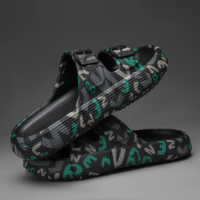 Летние мужские тапочки уличные мужские сандалии легкие мужские пляжные туфли мягкая подошва домашние тапочки для помещений нескользящие шлепанцы для ванной